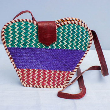 Woven Bag with Leather Trimming 6
