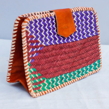 Woven Bag with Leather Trimming 4