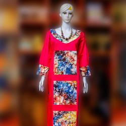 Dress  With Batik Front Trimming
