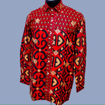 Long Sleeve African Print Shirt 1