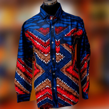 Long Sleeve African Print Shirt 2